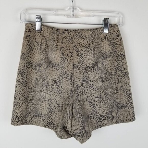 Zara Basic XS Snakeskin print Skort Side Zip Wrap Front Thick Fabric - Picture 2 of 9